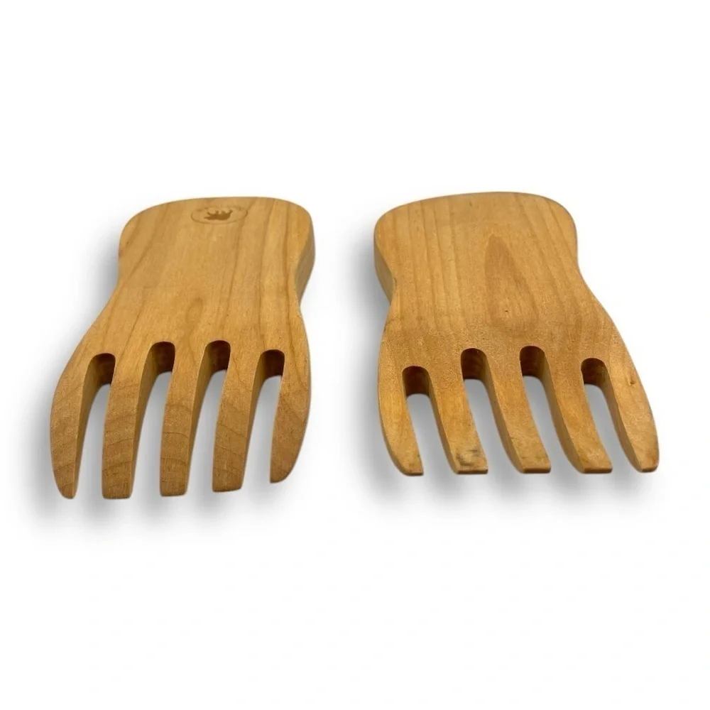 Bear Paw Wooden Salad/Pasta Hands Servers Grand Teton Wyoming Salad Pasta